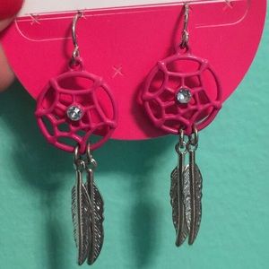 Justice Feather/Dreamcatcher Earrings